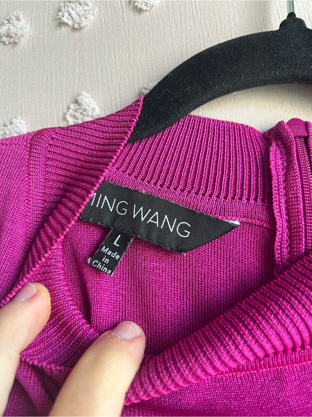 Ming Wang Sleeveless Mock Neck Tank Sz L Magenta - Picture 3 of 5